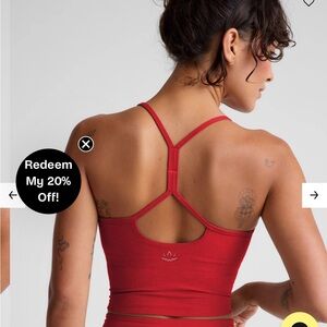 BEYOND YOGA: Red Seamless Racerback Crop Tank - Women Intimates